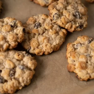 Oat and millet cookies on parchment